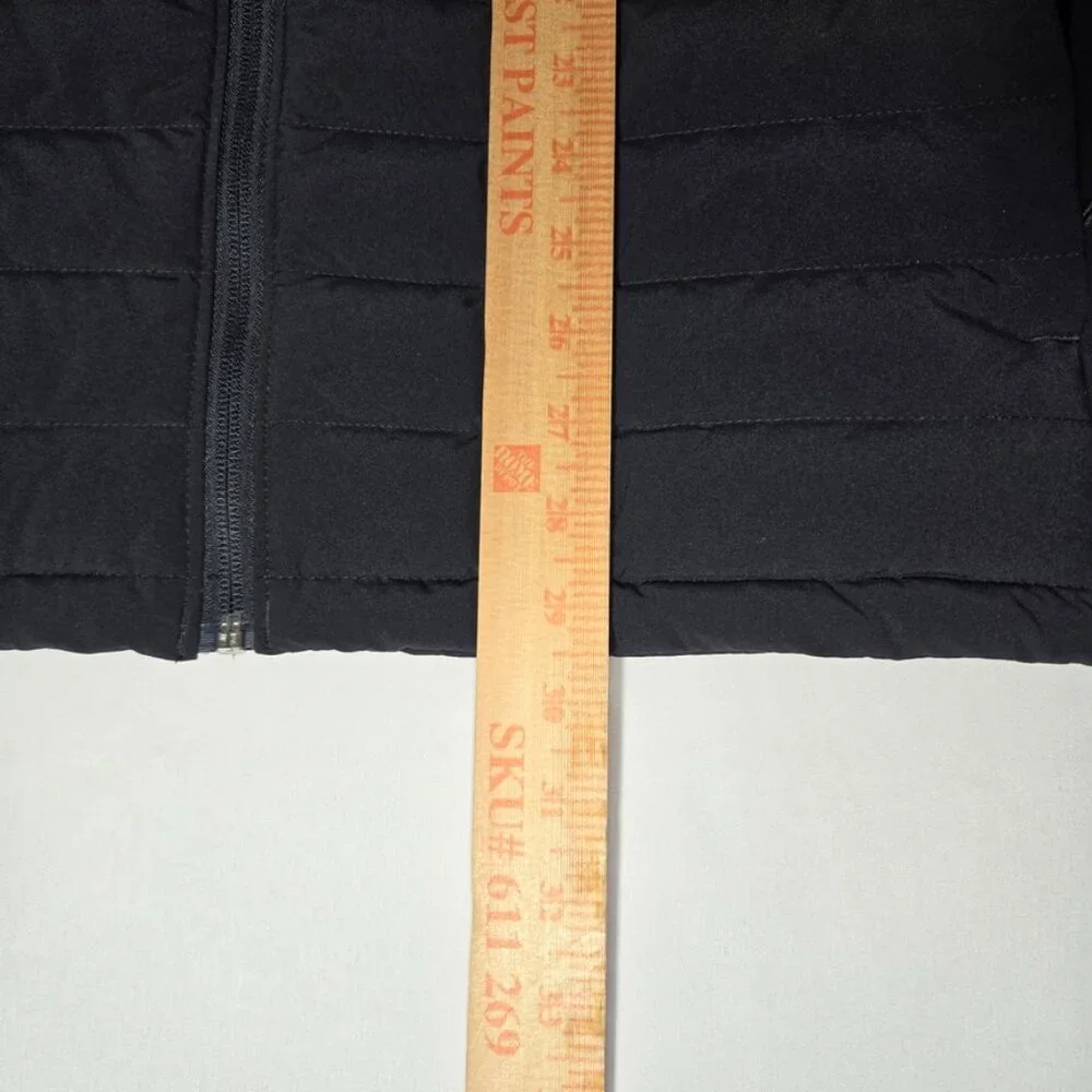 Lands End Mens Black Down Feathers Puffer Vest Full Zip Quilted XXL 50-52